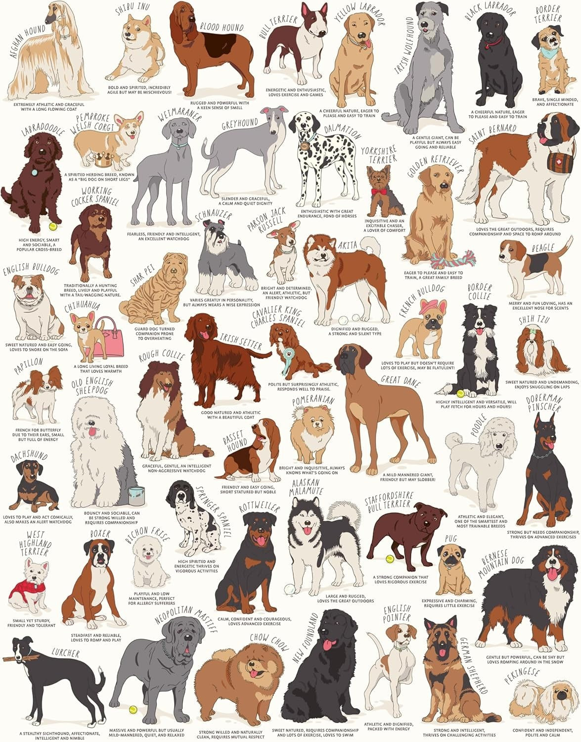 Ridleys Games JIG056 Dog Lovers Jigsaw Puzzle White 1000 Piece New