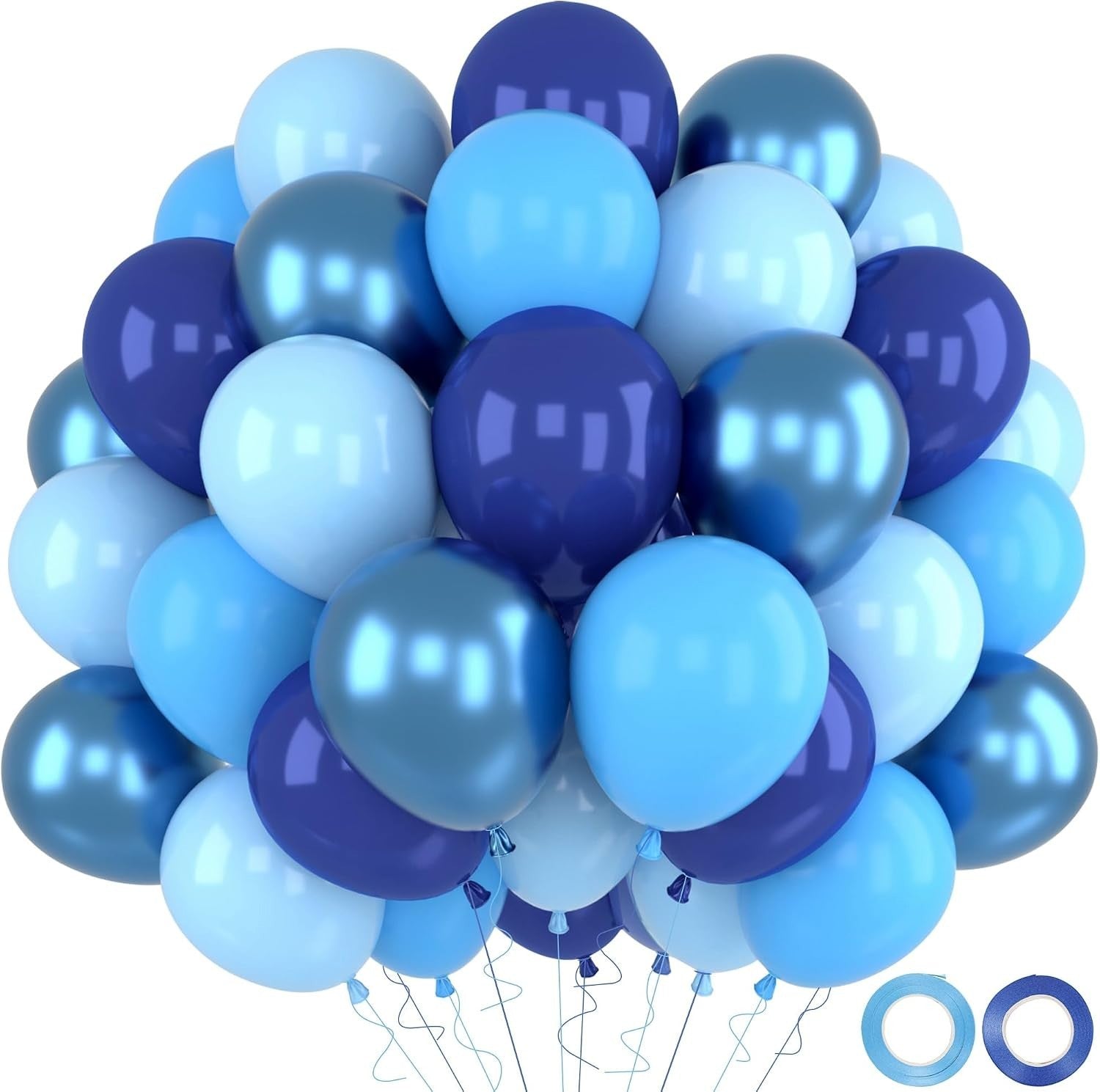 QIFU Navy Blue Metallic Balloons 12 Inch Party Baby Shower Decor Design New