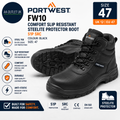 Portwest FW10 Comfort Slip Resistant Steelite Protector Boot S1P Black UK 12 New