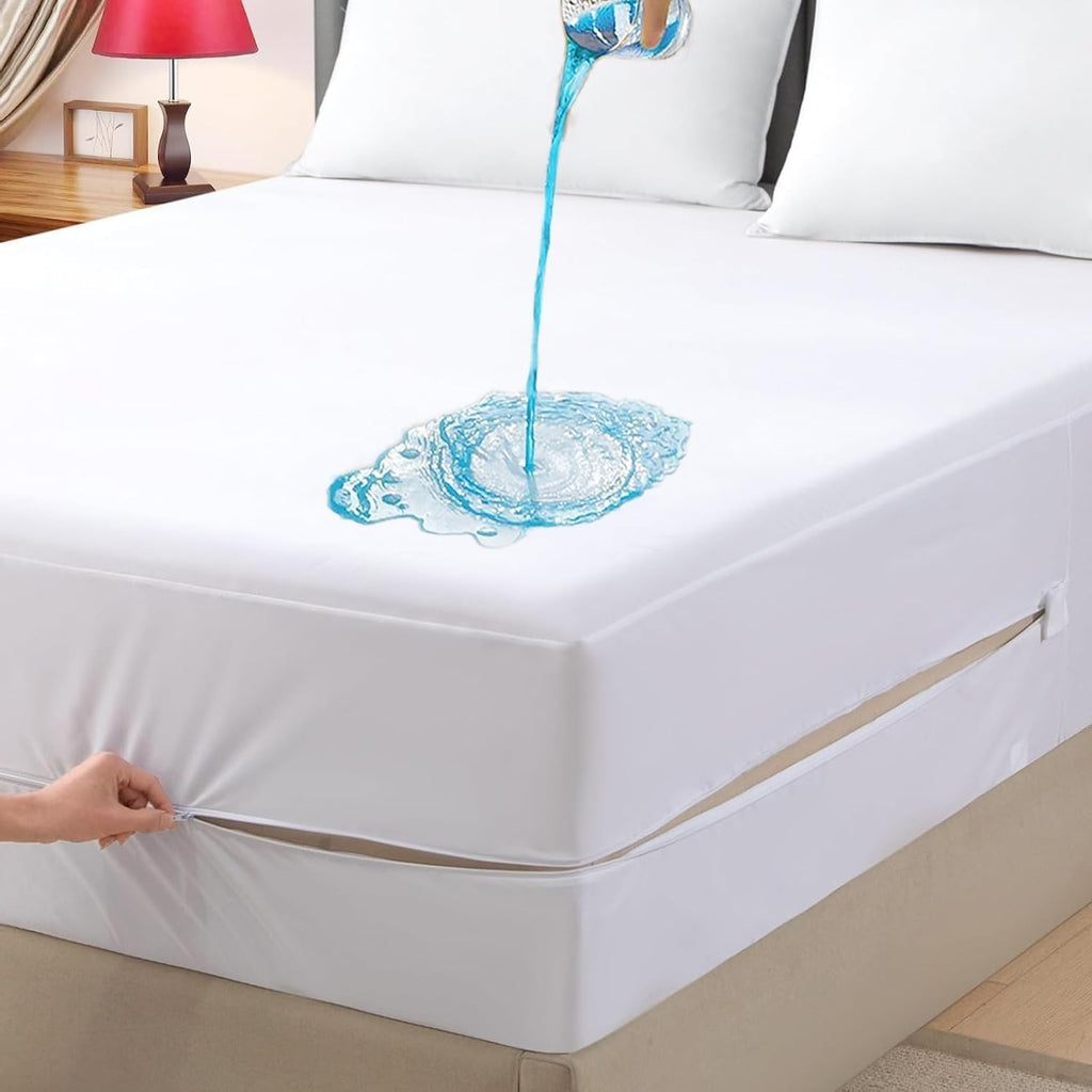 4AS Waterproof Mattress Protector Double Bed Bug Dust Mite Proof 137x190cm New