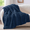 Bedelite Fluffy Fleece Throw Blanket Blue 152x203cm Soft Warm For Sofa New