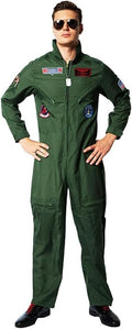 EraSpooky Men Pilot Costume Aviator Fancy Dress Halloween Party Cosplay XL