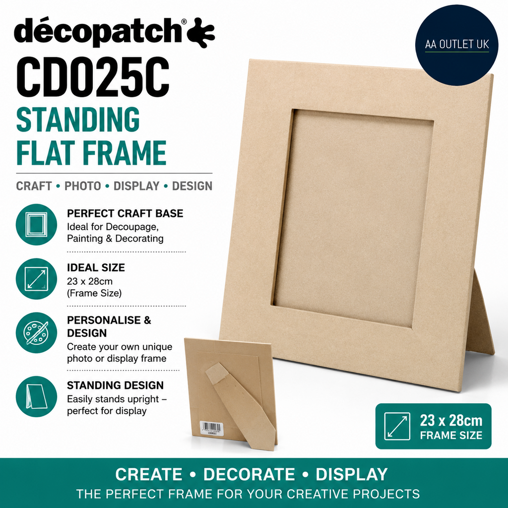 Decopatch CD025C Standing Flat Frame 23x28cm Craft Photo Display Brown Design