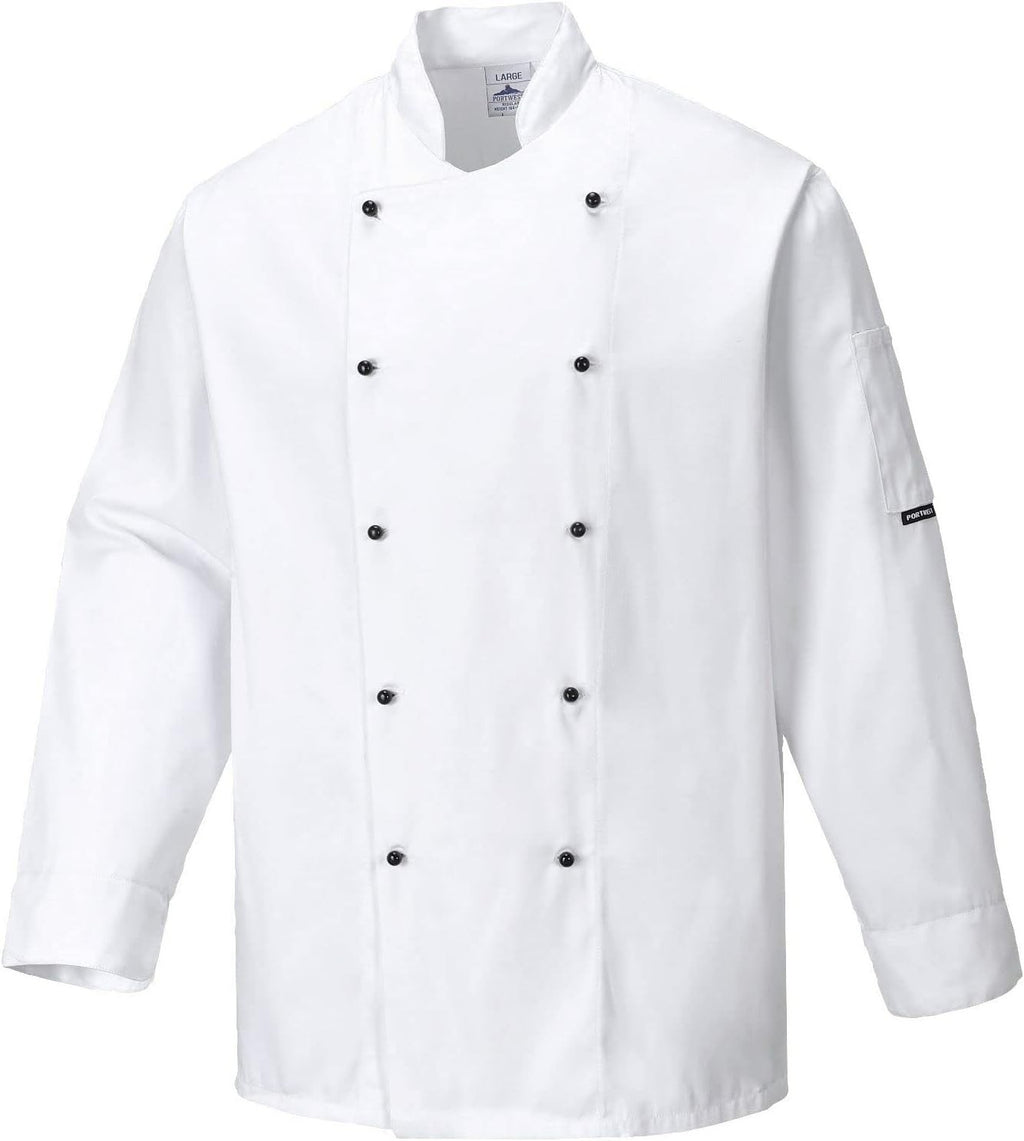 Portwest Somerset Chefs Jacket Coat Large Colour White C834WHRL New