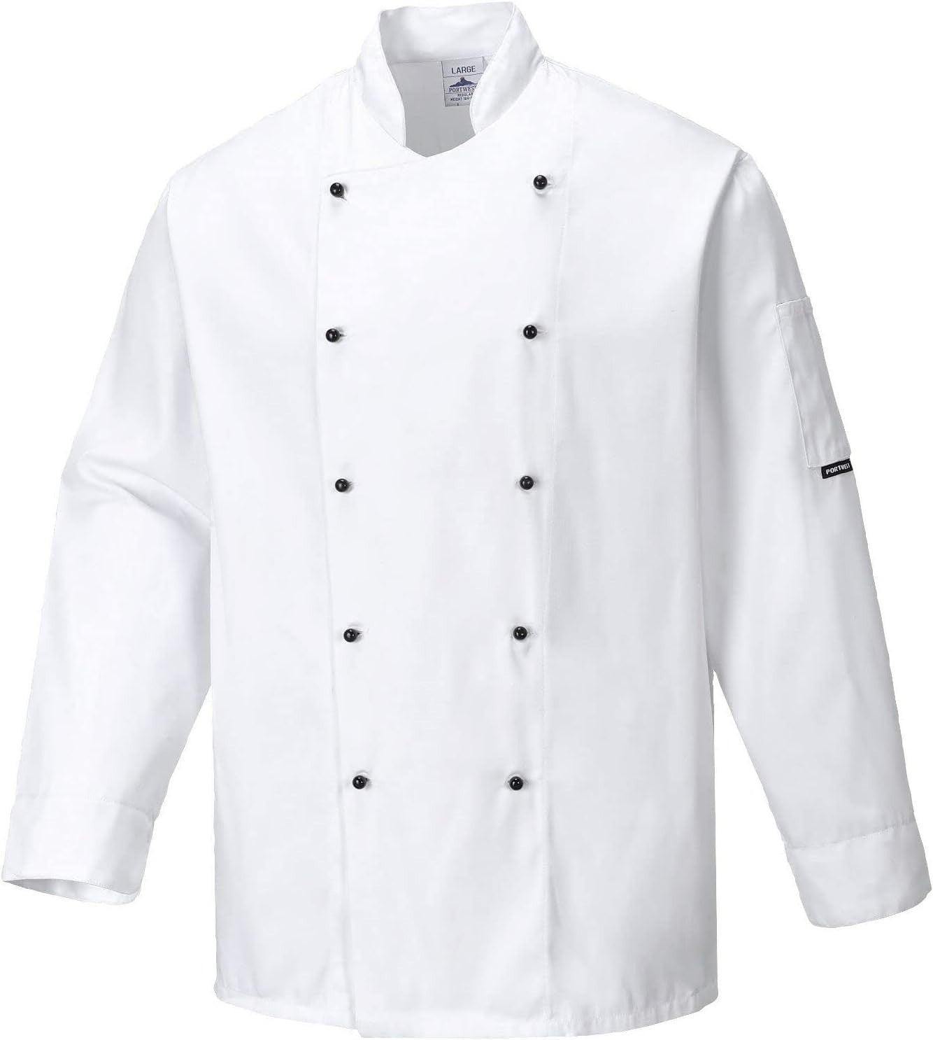 Portwest Somerset Chefs Jacket Coat Large Colour White C834WHRL New