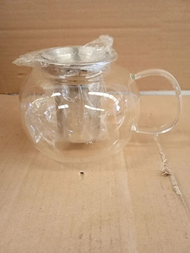 Ansio Glass Teapot With Infuser 950ml Borosilicate 304 Stainless Steel Lid New