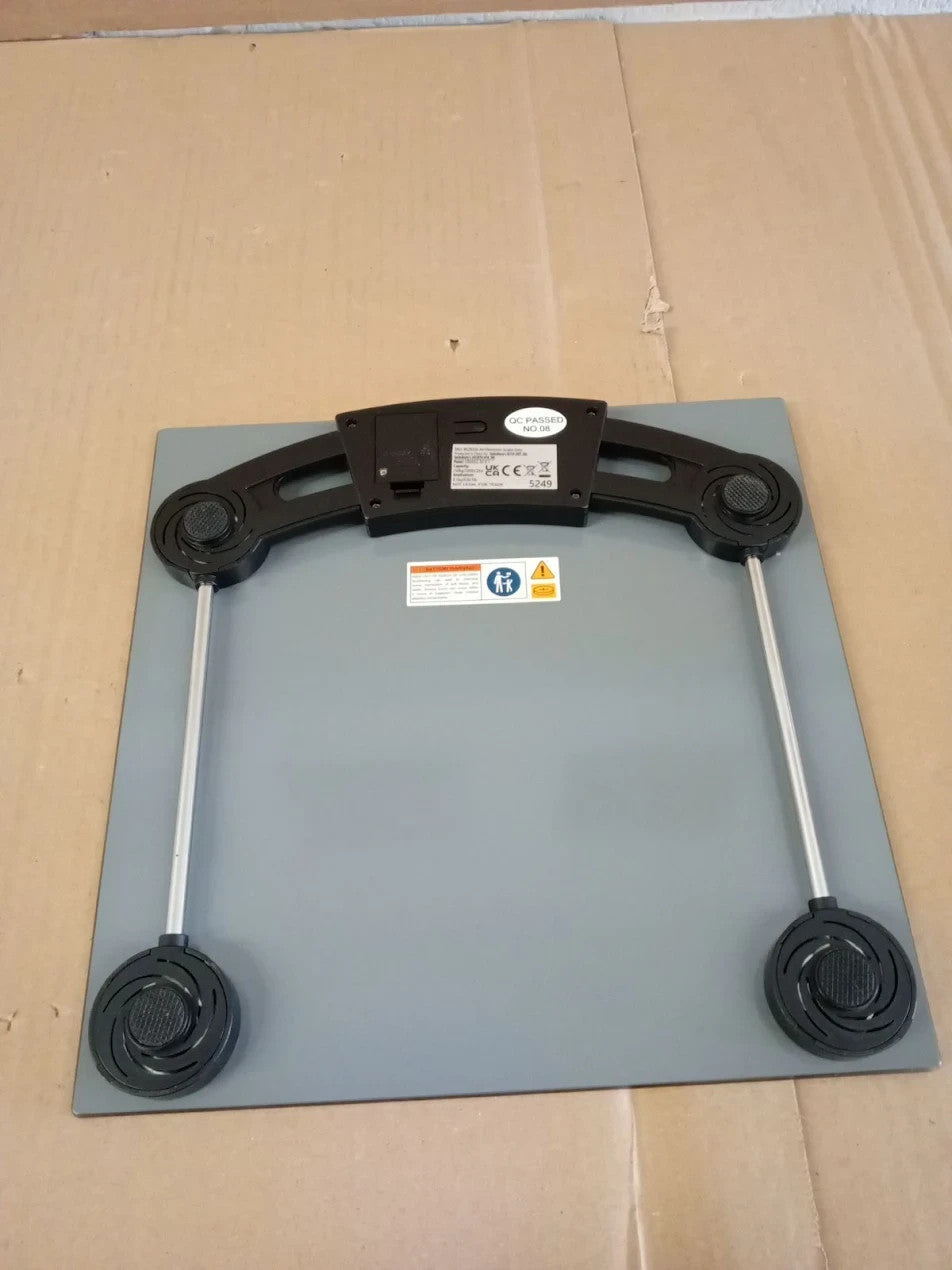 Home Digital Bathroom Scales Grey 2.1x27x27cm 150kg Capacity Track Weight