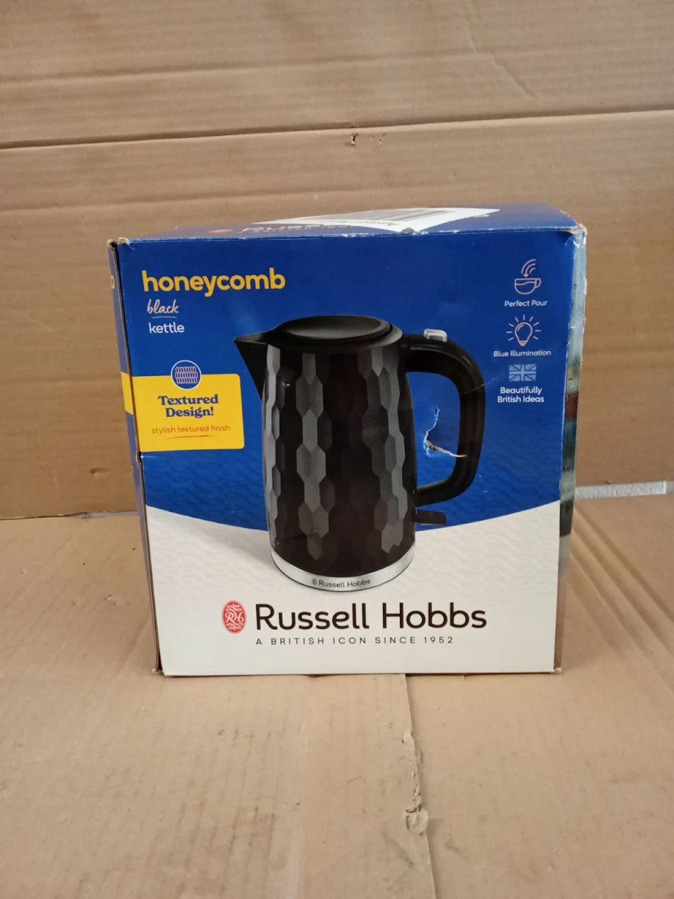 Russell Hobbs Honeycomb Electric 1.7L Cordless Kettle Fast Boil 3KW 26051 Black