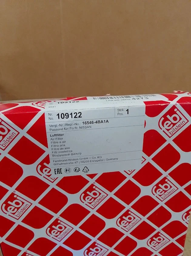 Febi Bilstein 109122 Air Filter 1 Piece New