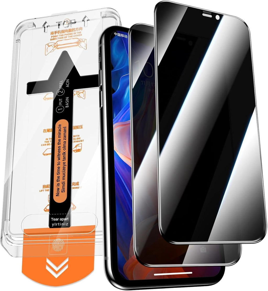 QUESPLE 2 Pack iPhone 11 Pro XS X Privacy Screen Protector 5.8in Auto Dust New