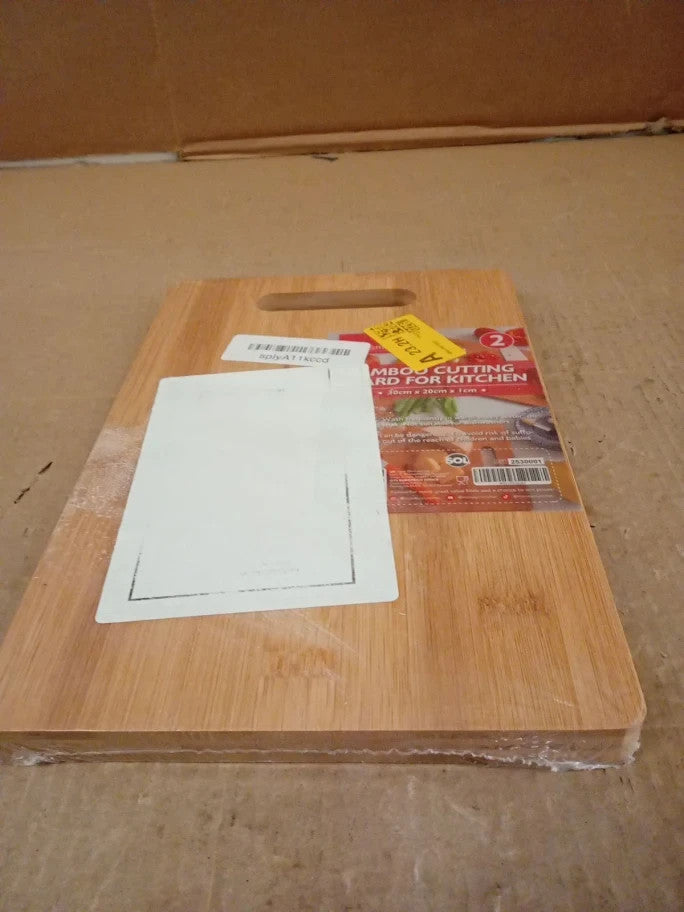Sol 2pk Wooden Chopping Boards Set 30x20x1cm Reversible Bamboo Cutting Board New