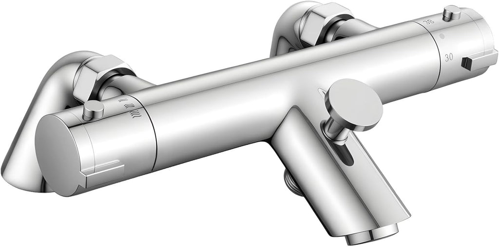 Rainysprit Round Thermostatic Bath Shower Mixer Deck Mounted Bathtub Chrome New