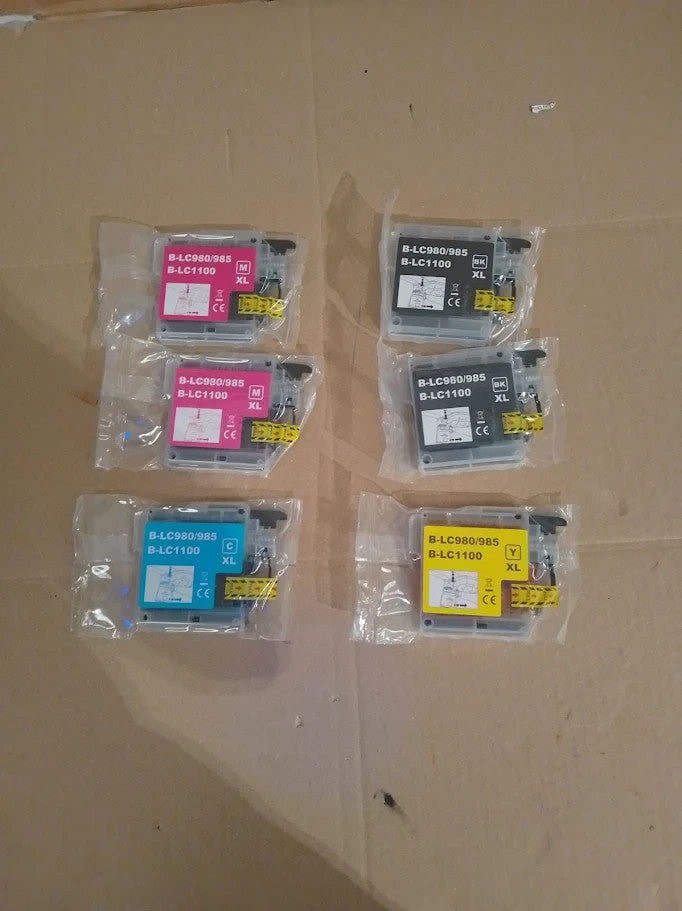 Compatible Brother LC980 LC985 LC1100 XL Ink Cartridges 6 Pack New
