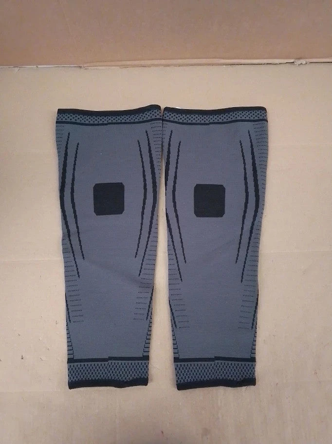 XXL Knee Compression Sleeves Pair Grey Support Brace Sports Running Gym New