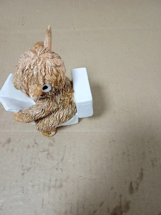 Lesser Pavey Highland Cow Loo Time Happy Highland Funny Resin Bathroom Figure