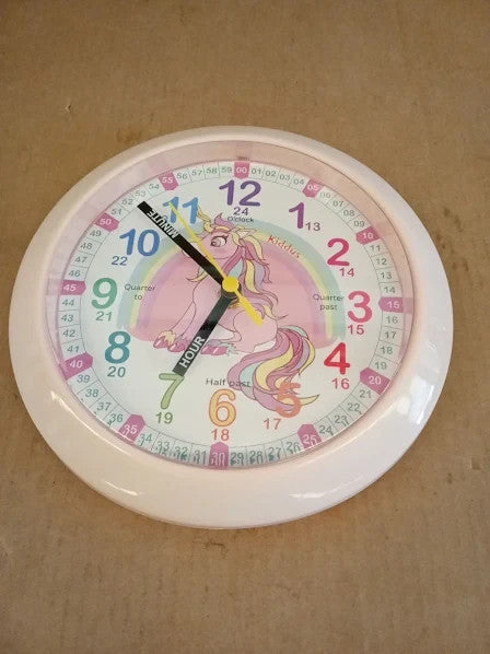 Kiddus Wall Clock Boys Girls Silent Quartz Analogue Time Teacher 21x21cm New