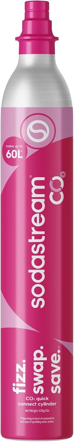 Sodastream CO2 Cylinder Sparkling Water Maker Quick Connect 19.5x12.7x42.6cm New