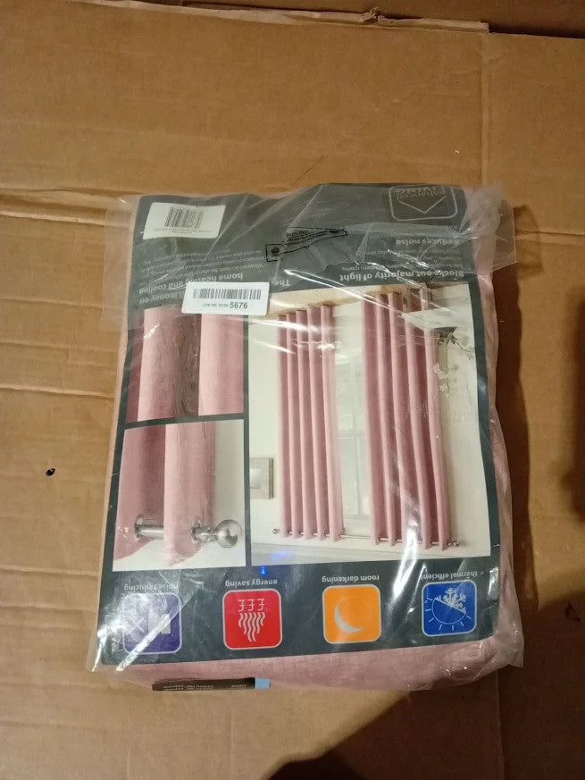 Blush Pink Thermal Blackout Curtains Eyelet Bedroom Living Room 168x229cm New