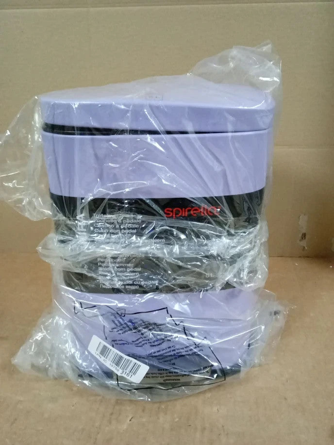 Spirella Akira Pedal Bin 5L Stainless Steel Soft Close Fall Brake Matt Lavender