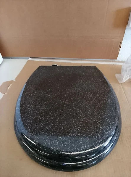 Argos Home Black Glitter Slow Close Toilet Seat Length Amid Hinges 85-178mm New