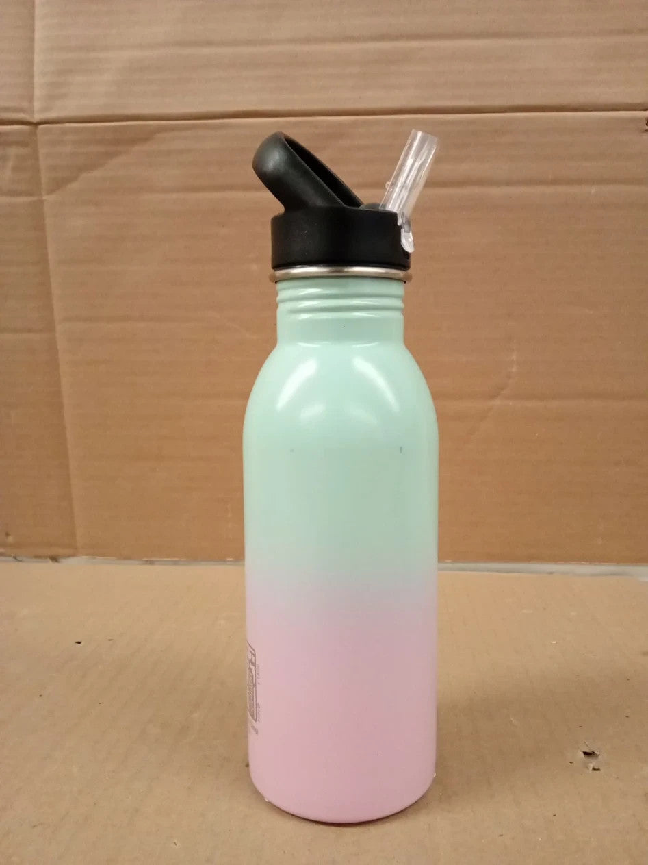 Decor Snap N Seal 500ml Stainless Steel Water Bottle Straw BPA Free Leakproof