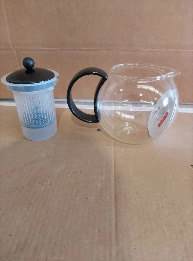 Bodum 1844 01 Assam Tea Maker Plastic Strainer Plastic Lid 1.0L 34oz Black New