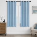 Mrtrees Blue Blackout 54in Drop Short Thermal Eyelet Curtains 137.2x229cm New