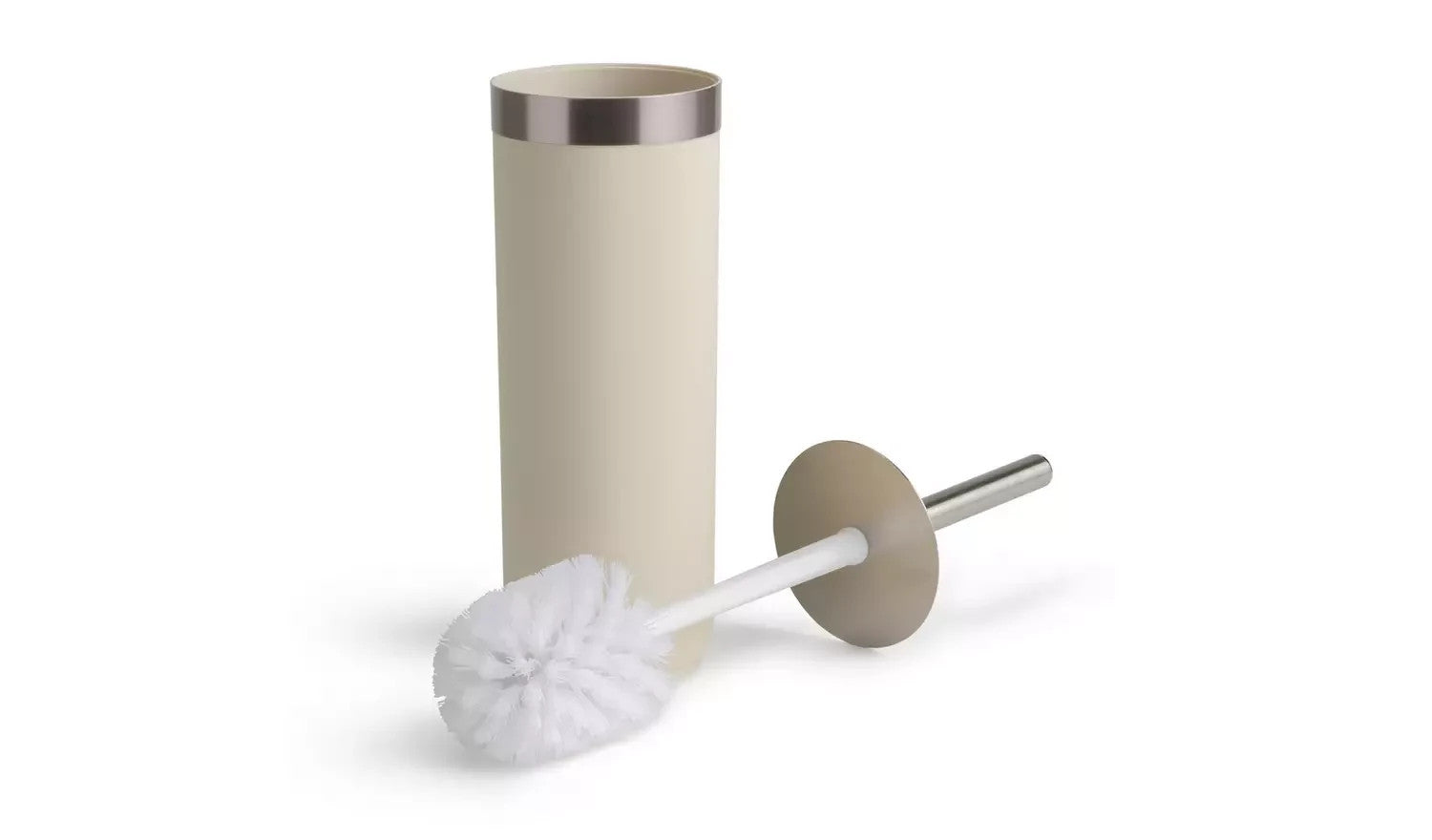 Habitat Toilet Brush 38.5x9.5x9.5cm Cream And Silver New