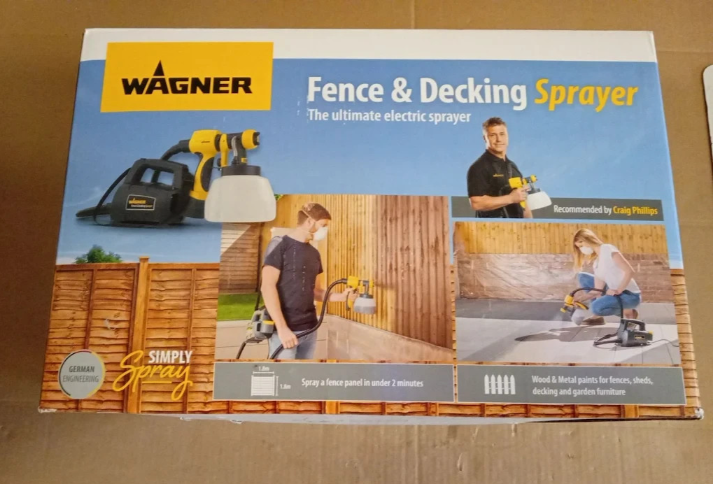 WAGNER Fence Decking Paint Sprayer 460W 1400ml Covers 5m² 9min 1.8m Hose Design