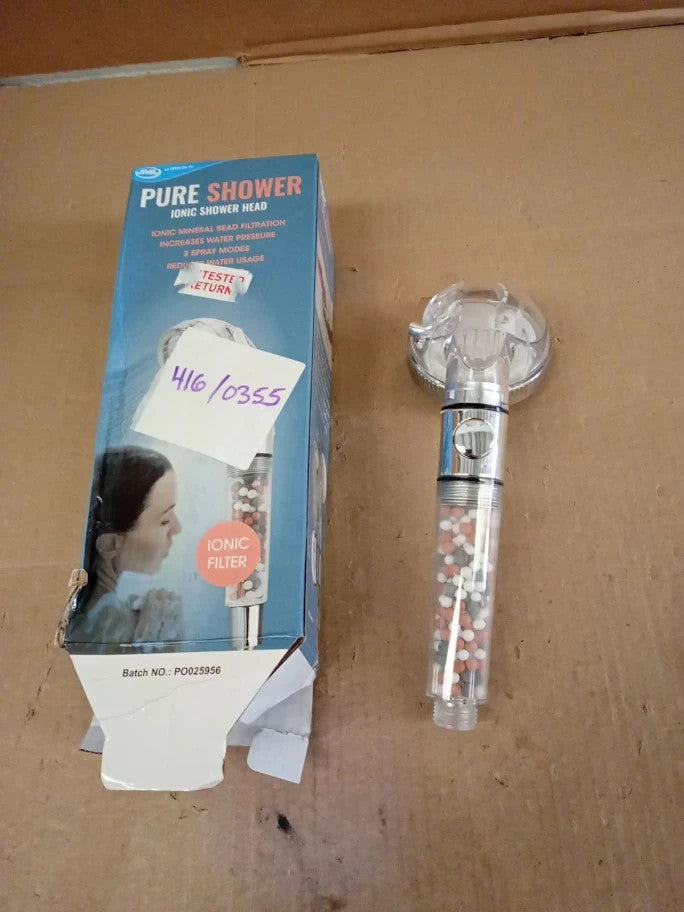 JML 3 Function Pure Shower Ionic Mineral Bead Filtration Plus Chrome New