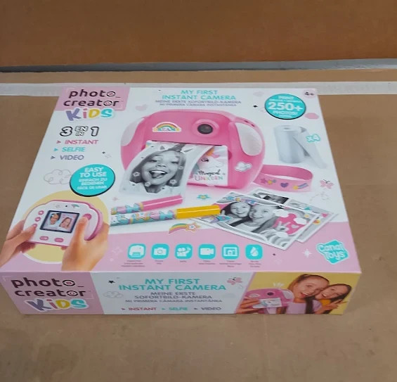 Photo Creator Instant Print Camera Kids Pink Thermal Printing Selfie Video