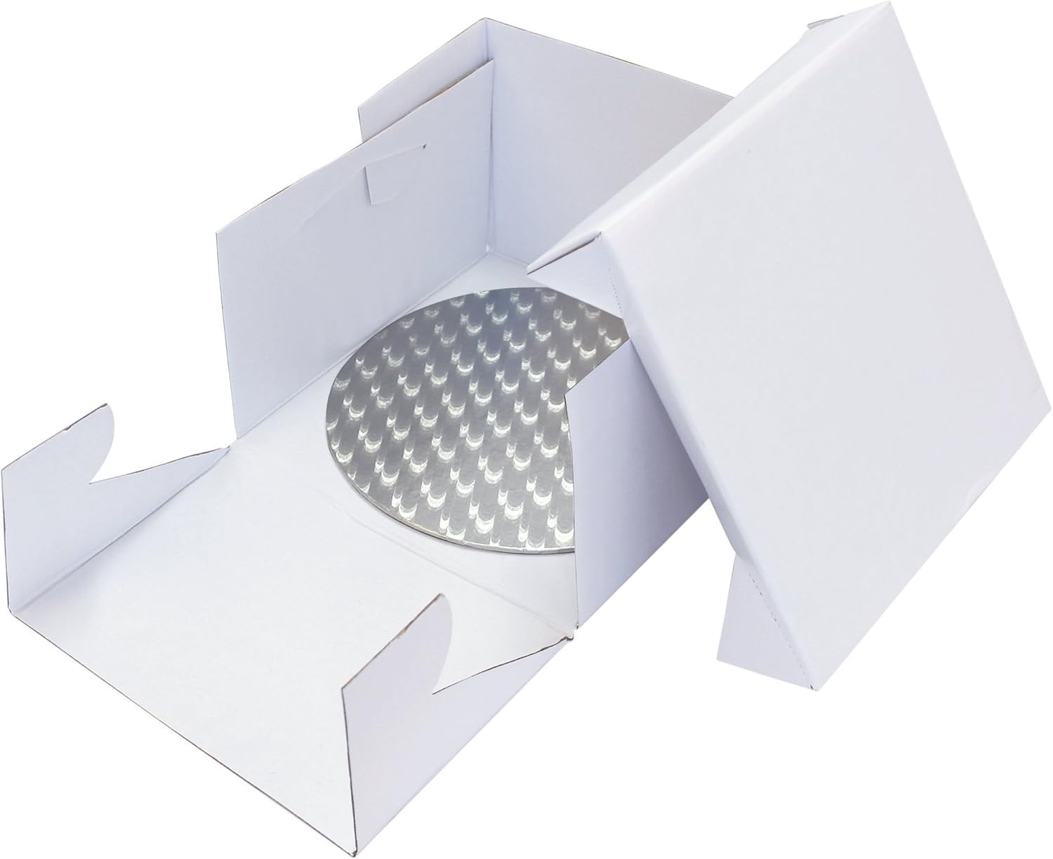 Pme Round Cake Card And Cake Box 8inch Cardboard Aluminium White New