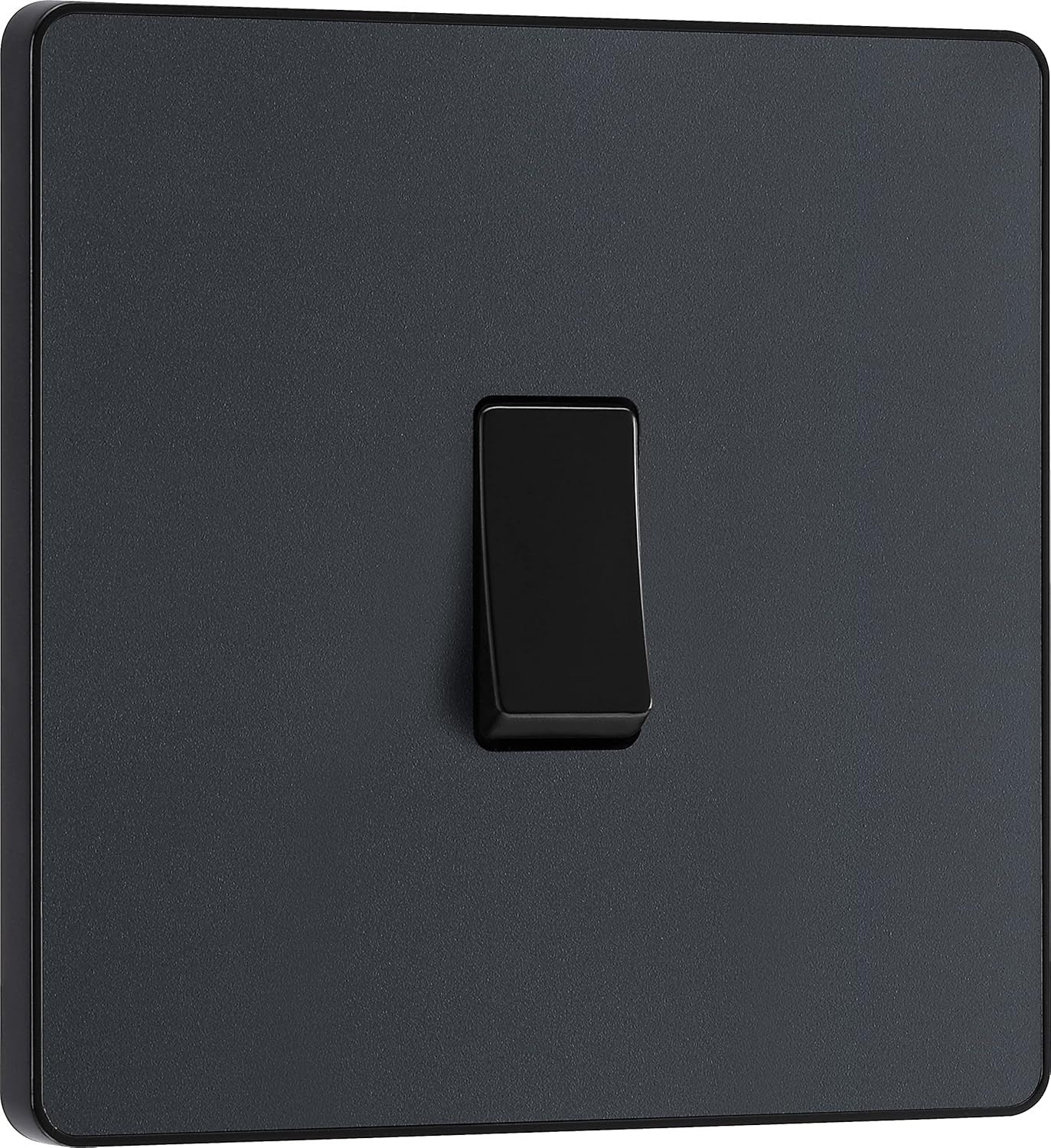 BG PCDMG12B Single Wall Light Switch 2 Way Screwless Round Matt Grey 20A New