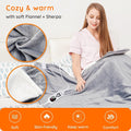 Mia&Coco Electric Heated Blanket Throw 120x160cm Flannel Sherpa Fast Heating New