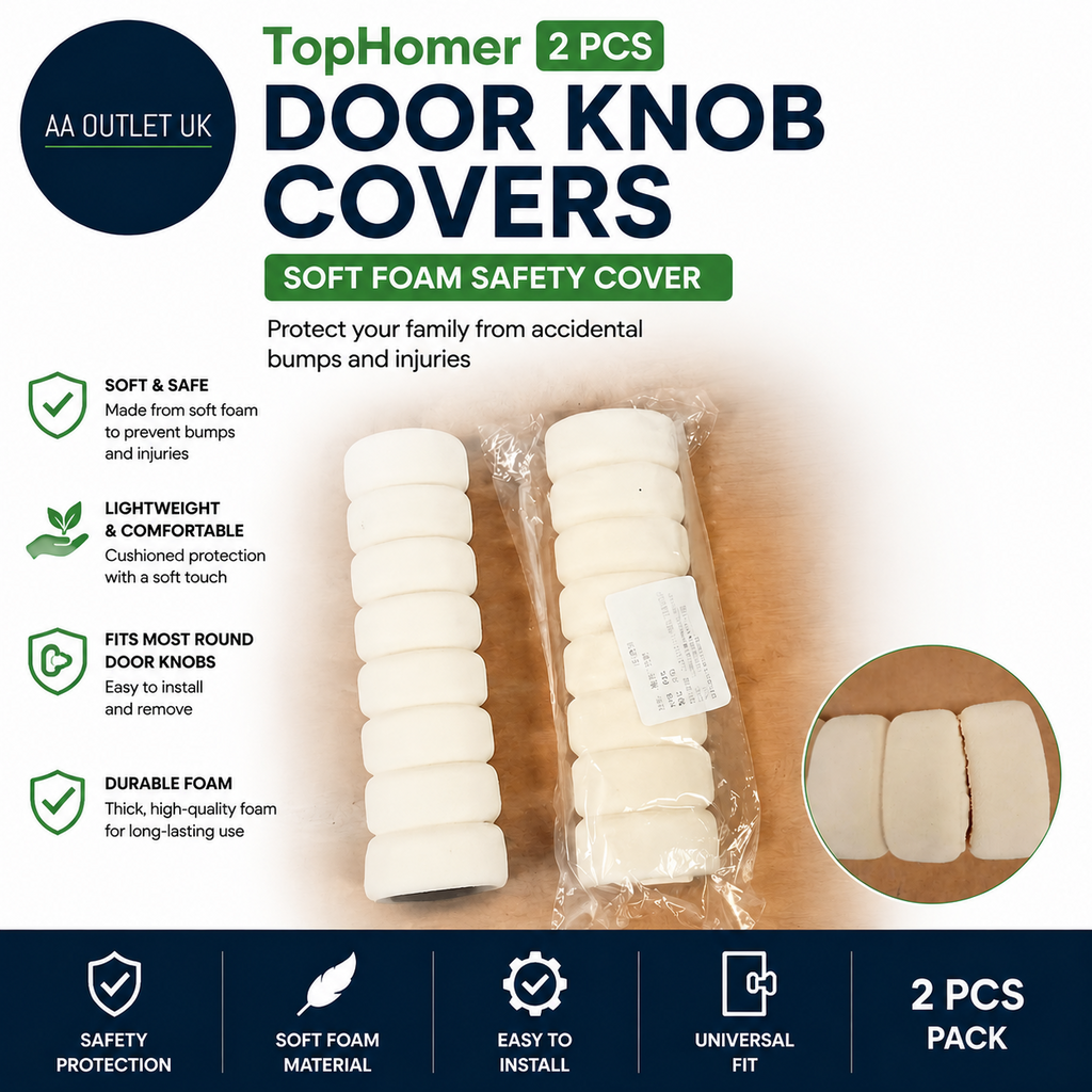 TopHomer 2 Pieces Door Knob Covers Door Handle Soft Foam Cover Guard Protection