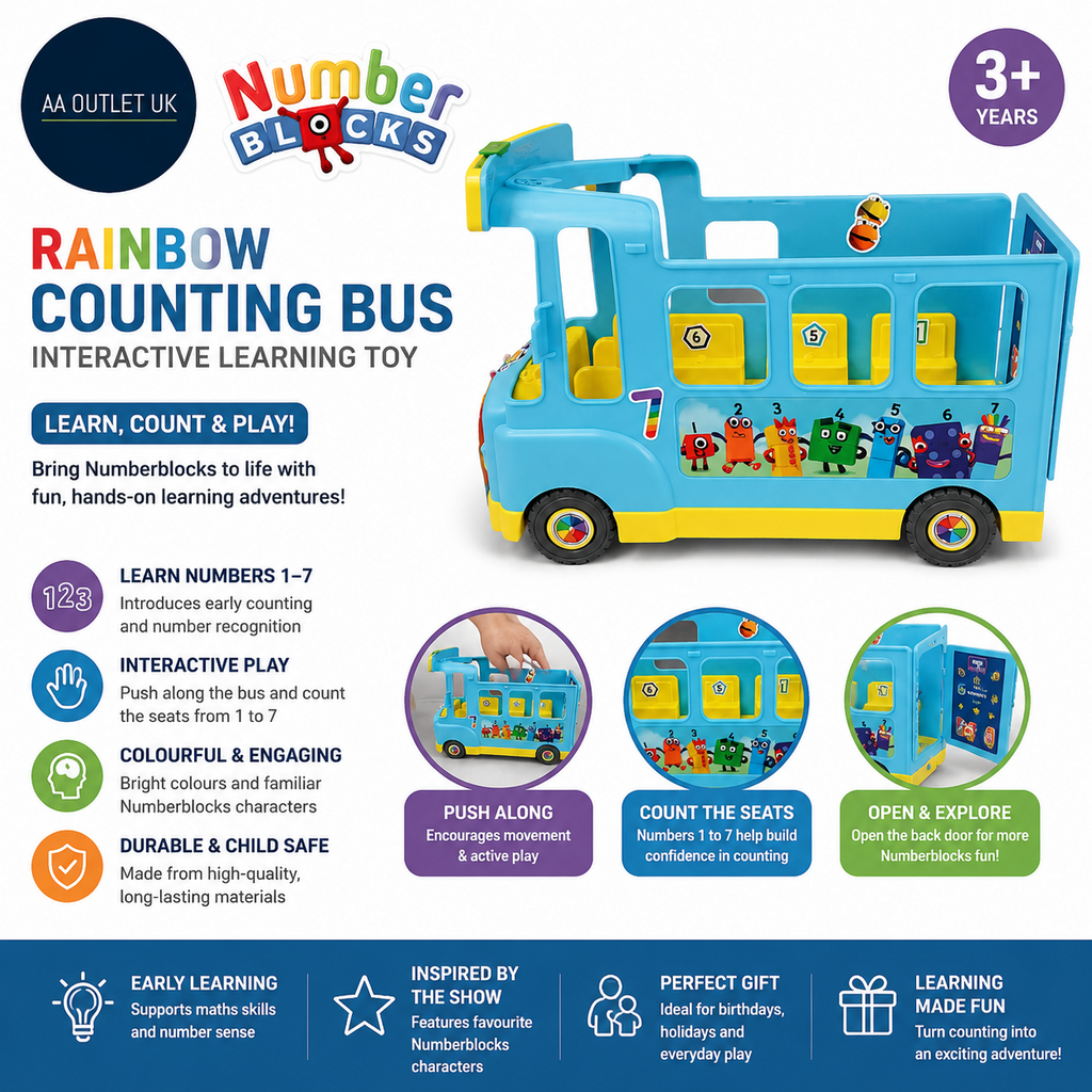 Learning Resources Numberblocks Rainbow Counting Bus Interactive Ages 3+