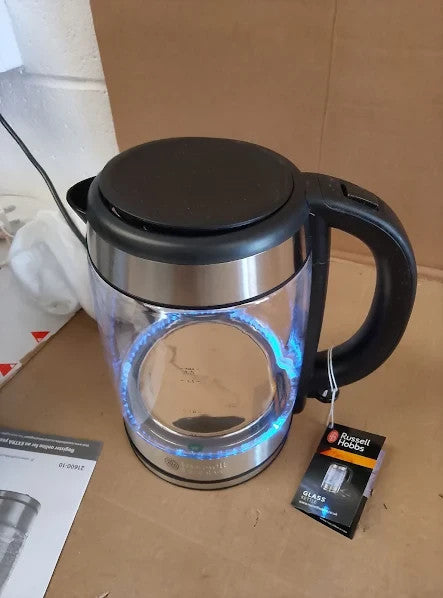 Russell Hobbs 1.7L Electric Cordless Glass Kettle 3000W Power Fast Boil 3KW New