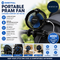 Sweetfull Portable Pram Fan Led Display 4000mAh Battery Operated Mini Stroller
