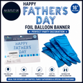 AKH Happy Father's Day Foil Banner Blue Papa Balloons Party Decoration 4 New