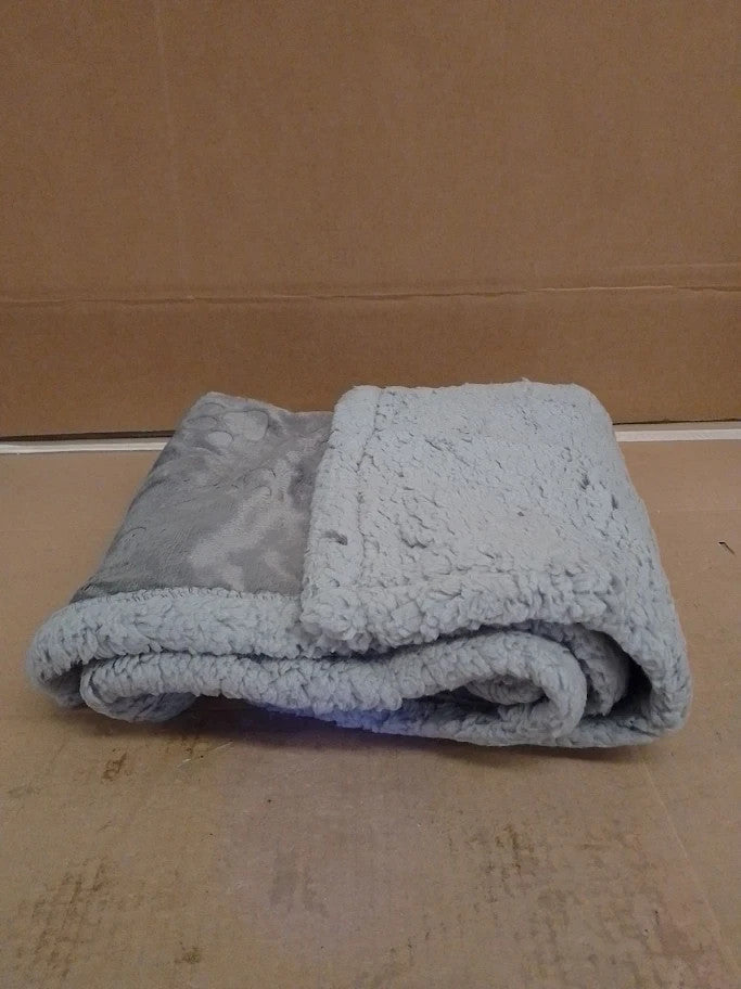 Pettom Waterproof Dog Blanket Sherpa Fleece Washable 100x70cm Paw Print New