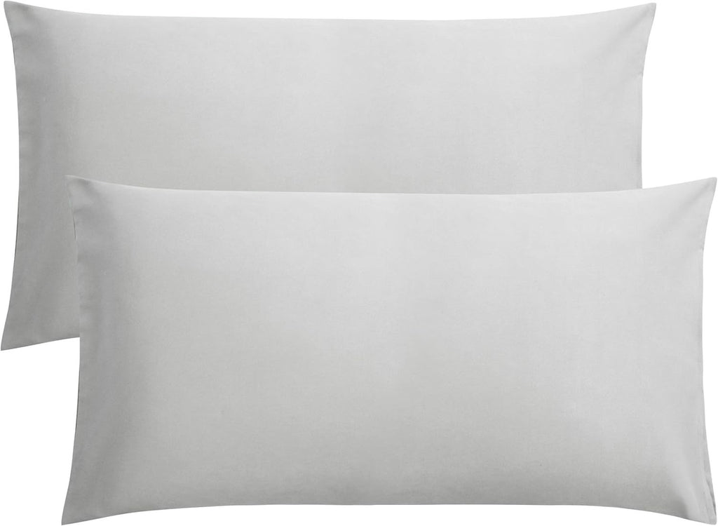 FLXXIE 2 Pack Brushed 1800 Microfiber Plain King Pillowcases 50x90cm New