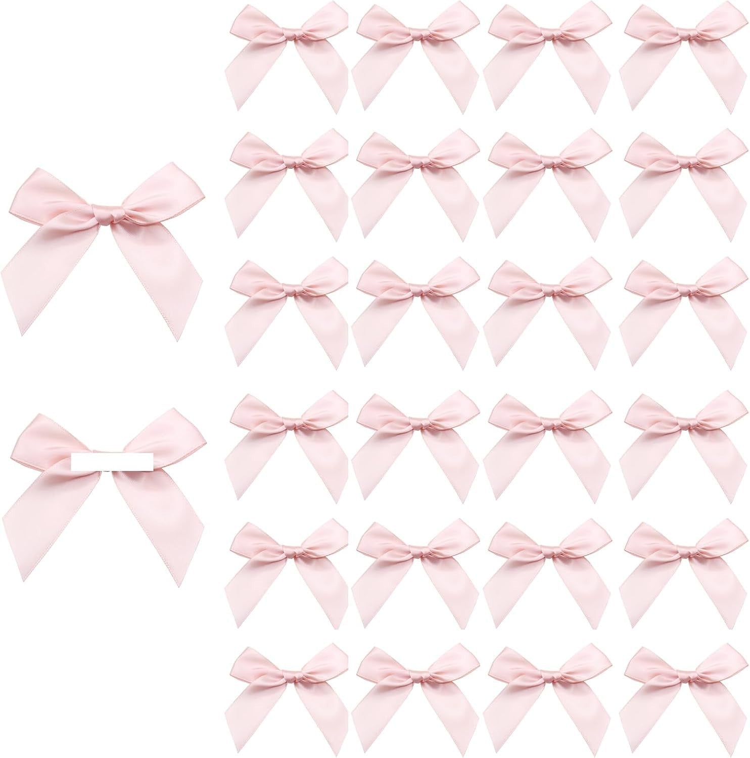 30pc Pink Mini Bows Satin Ribbon Bows Sticky Gel Pads 8x8cm Self Adhesive New