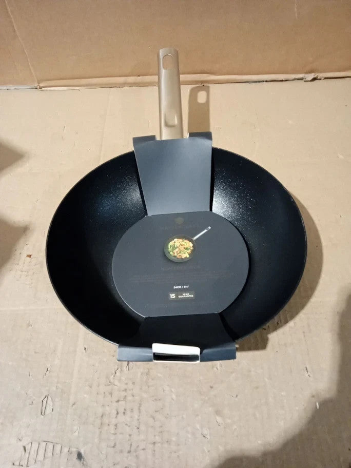 MasterClass Professional Non Stick Carbon Steel Induction Safe Wok 24cm New