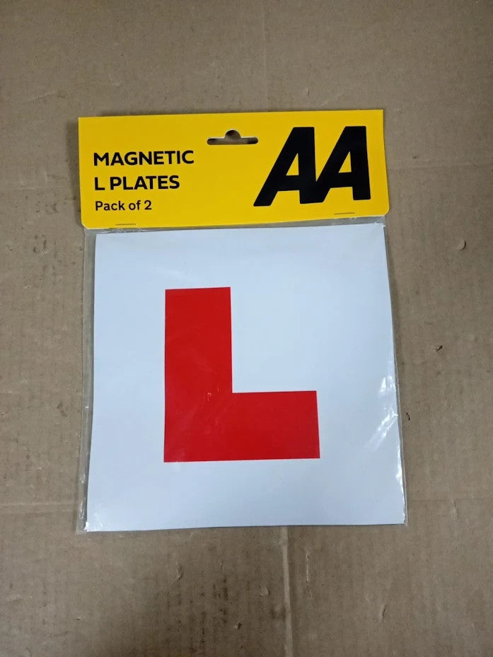 AA Magnetic L Plates 2 Pieces White Learner Driver Car Sign UK Road Design New