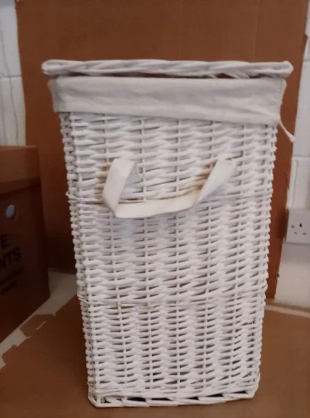 Argos Home 68L Willow Laundry Basket White Removable & Washable Liner 56x35x35cm