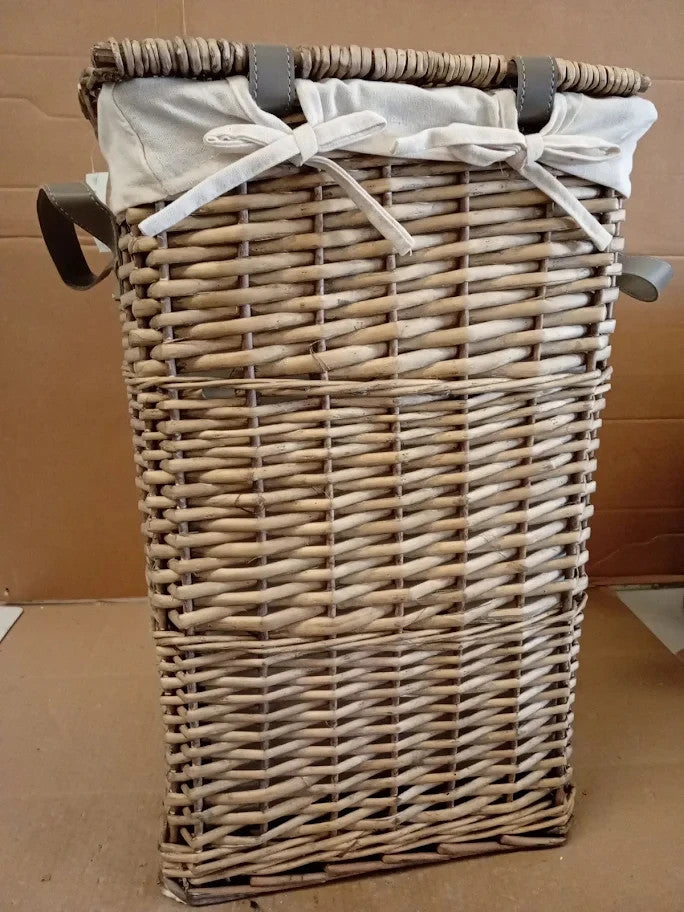Argos Home Willow Laundry Basket Wicker Frame Grey 56x35x35cm