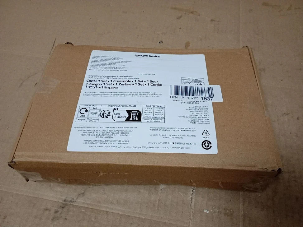 Amazon Basics Soft Microfibre Single Fitted Sheet Deep Pocket 12in 30cm New