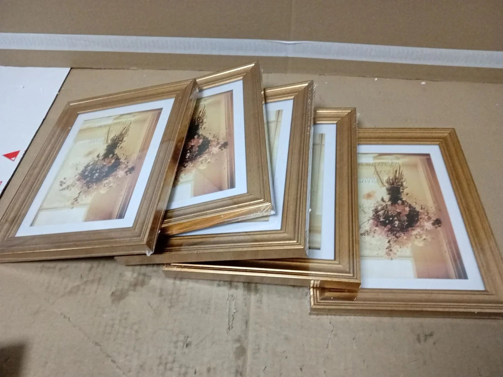 Rlavbl 7x5 Picture Frames Set Of 6 Gold Photo Frames Wall Tabletop Display New