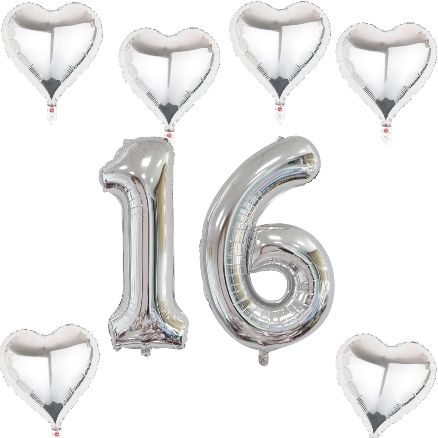 Haosell Party Foil Balloon Number 16 Silver Helium Birthday Aluminium New