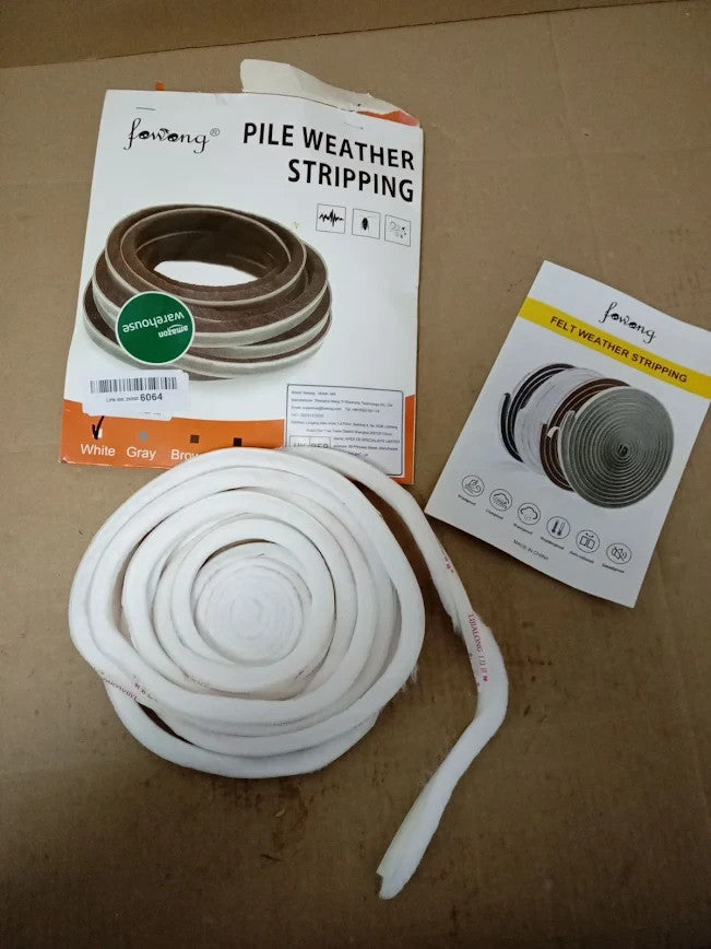 Fowong Brush Seal Weather Stripping High Density Felt Door Strip 4.9mx9mmx15mm